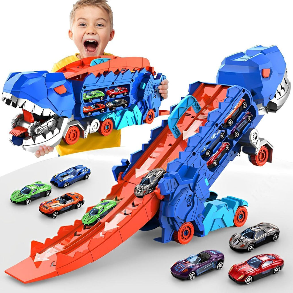 VierraSol | Camión de Transporte de Dinosaurios con Pista de Carreras para Niños