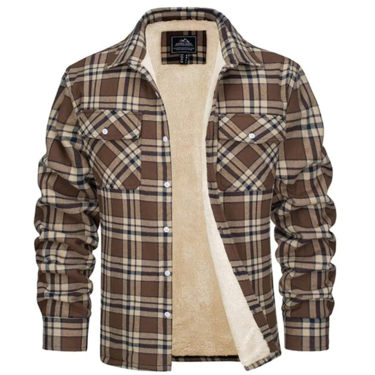 VierraSol | Camisa Chaqueta de Franela a Cuadros para Hombre