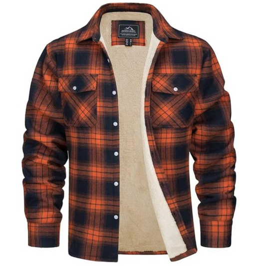 VierraSol | Camisa Chaqueta de Franela a Cuadros para Hombre