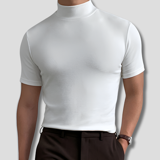 VierraSol | Camisa de Cuello Alto de Manga Corta para Hombre