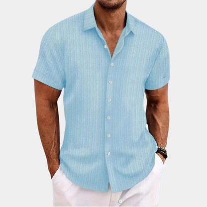 VierraSol | Camisa de Manga Corta Texturizada para Hombre