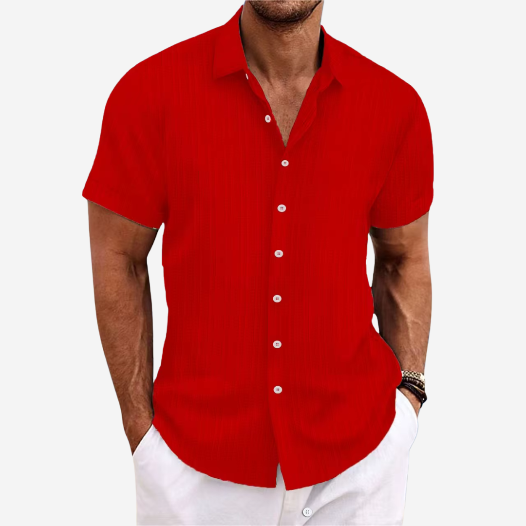 VierraSol | Camisa de Manga Corta Texturizada para Hombre