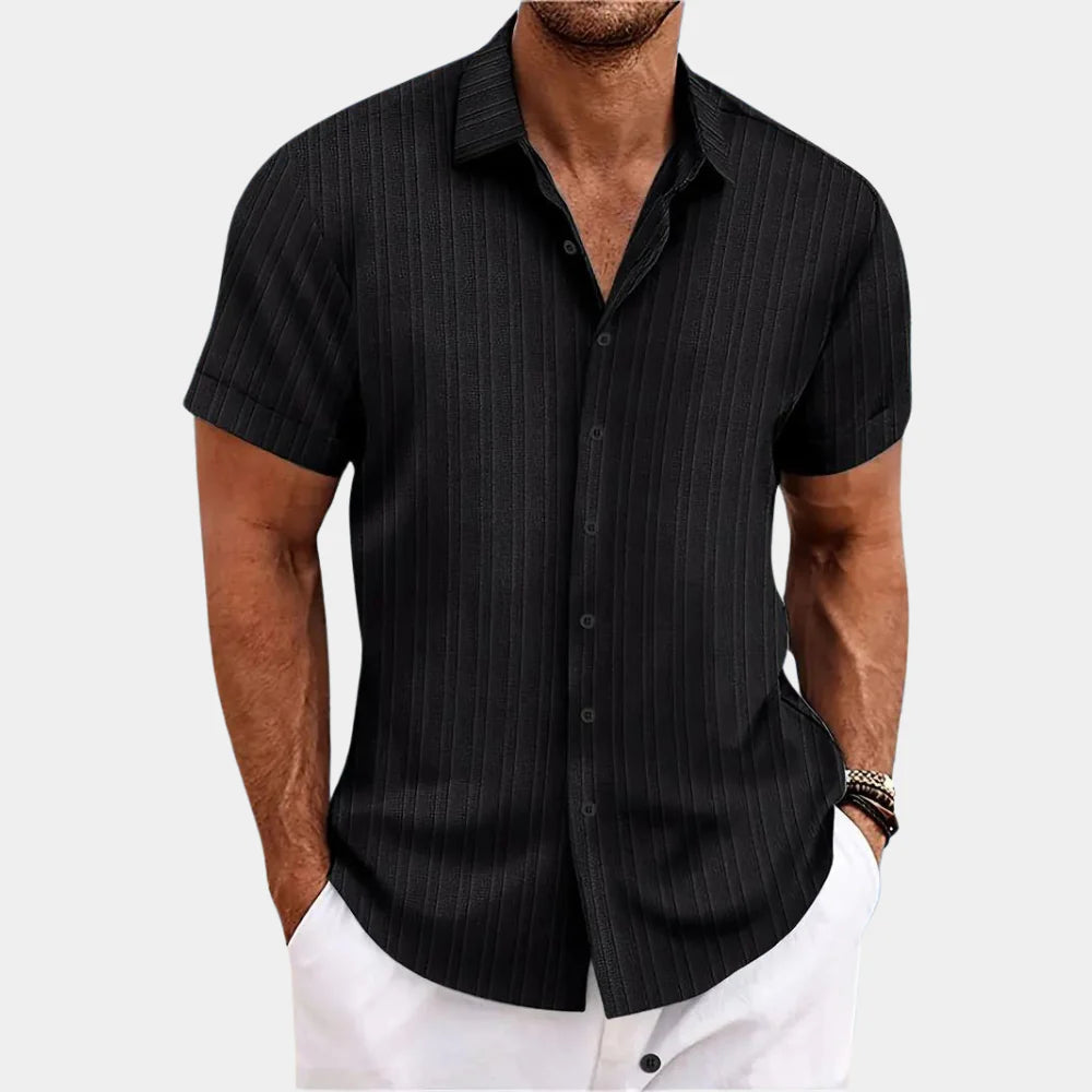 VierraSol | Camisa de Manga Corta Texturizada para Hombre