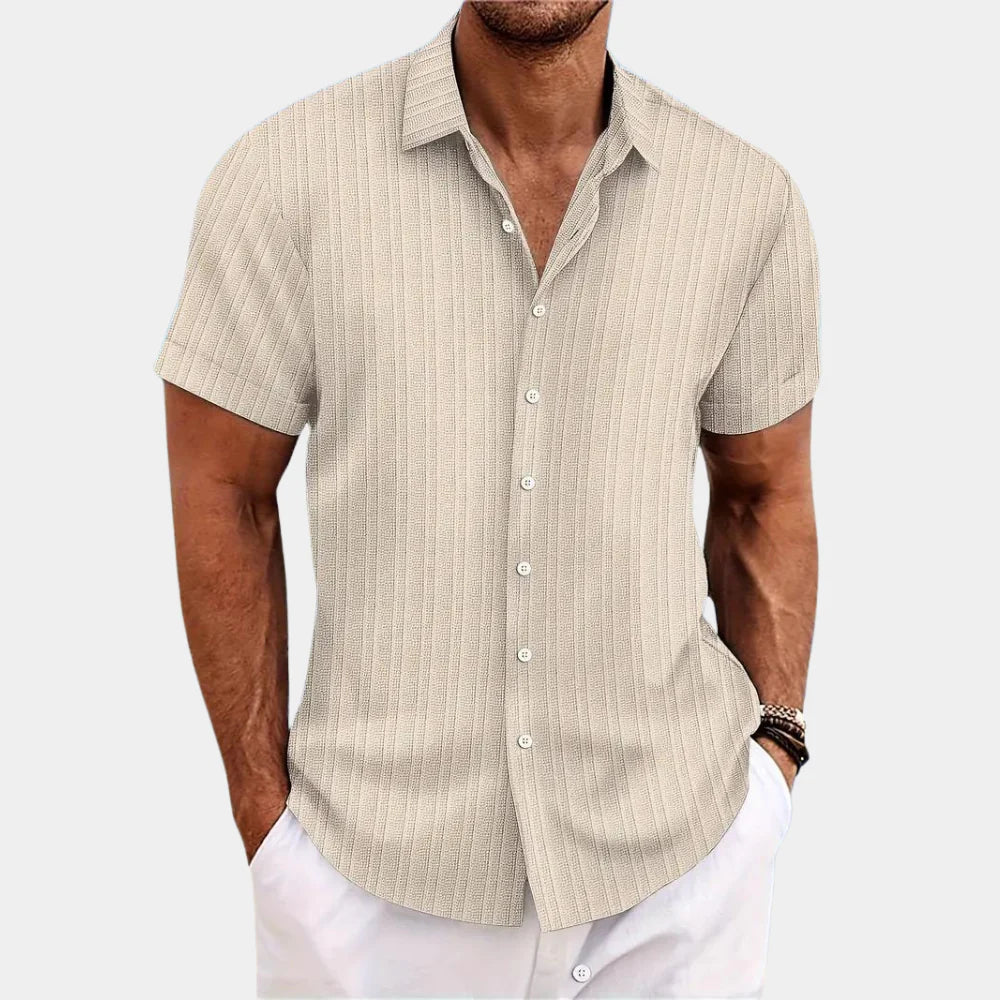VierraSol | Camisa de Manga Corta Texturizada para Hombre