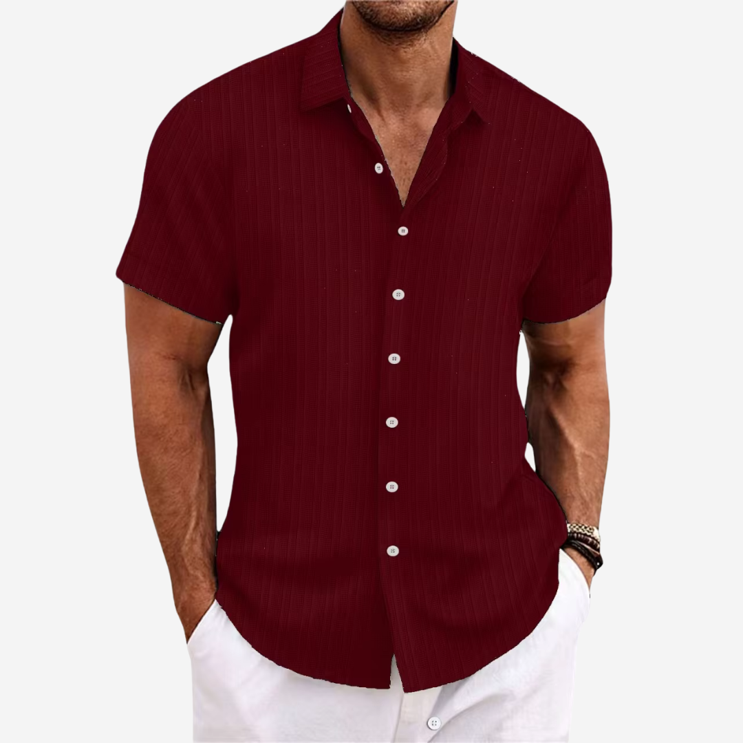 VierraSol | Camisa de Manga Corta Texturizada para Hombre