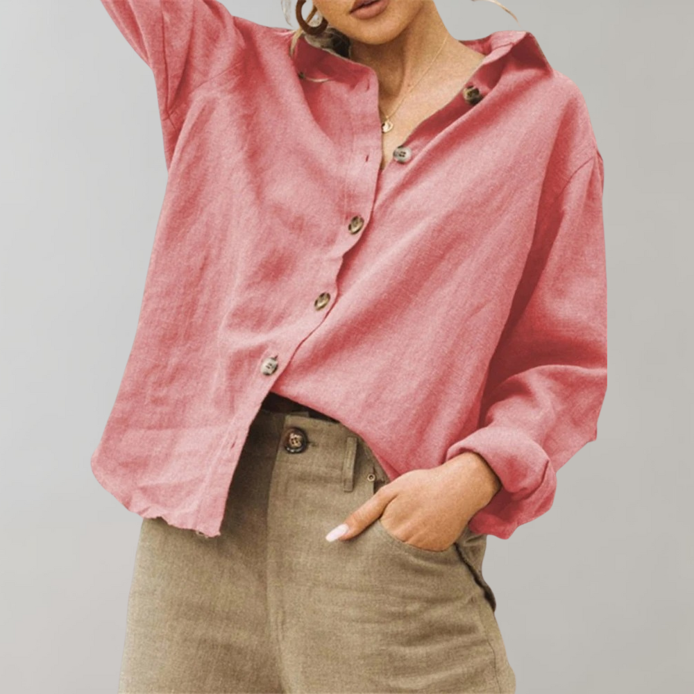 VierraSol | Camisa de Mujer de Corte Relajado con Botones