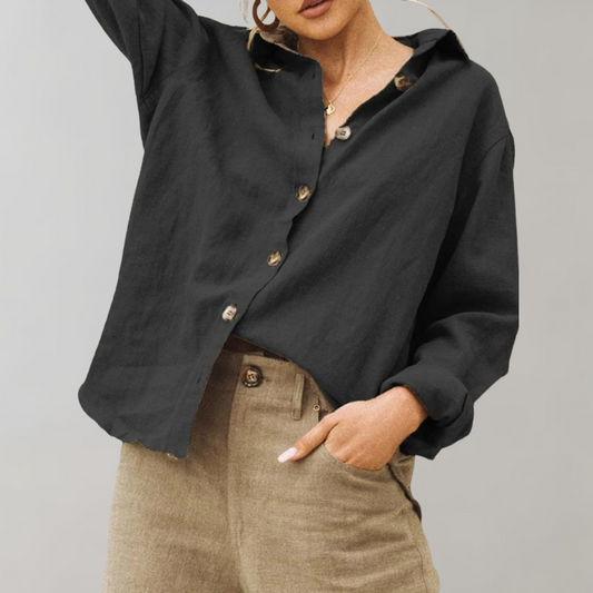 VierraSol | Camisa de Mujer de Corte Relajado con Botones