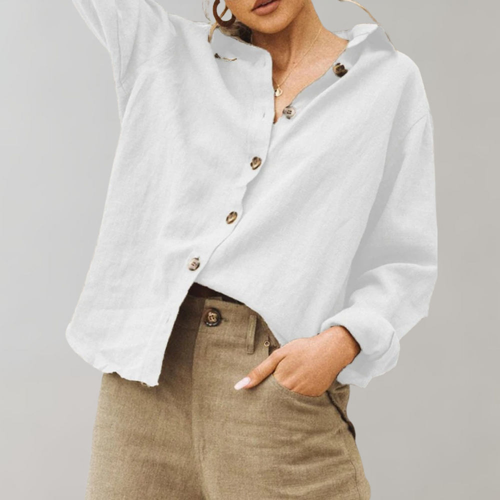 VierraSol | Camisa de Mujer de Corte Relajado con Botones