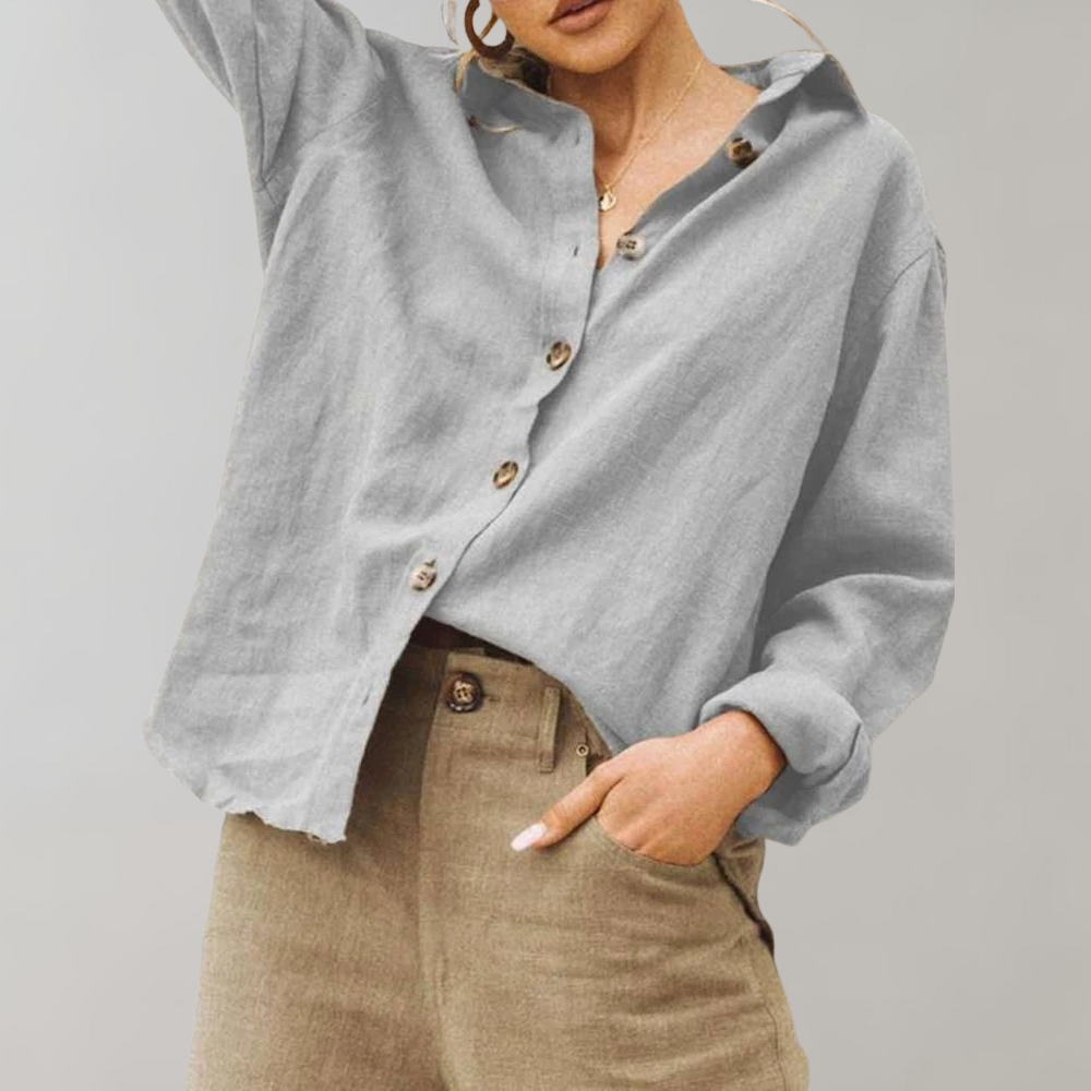 VierraSol | Camisa de Mujer de Corte Relajado con Botones
