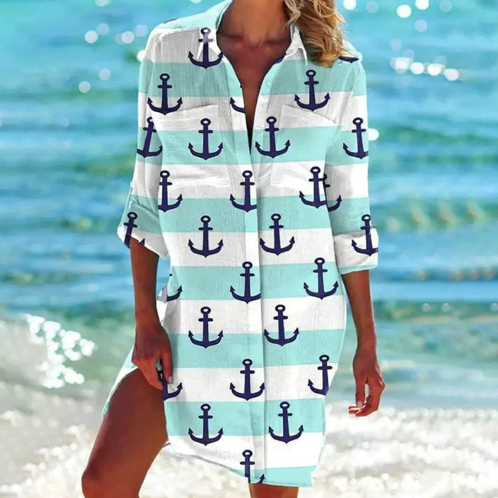 VierraSol | Camisa de Playa para Mujeres con Estampado Tie-Dye