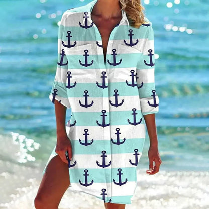 VierraSol | Camisa de Playa para Mujeres con Estampado Tie-Dye