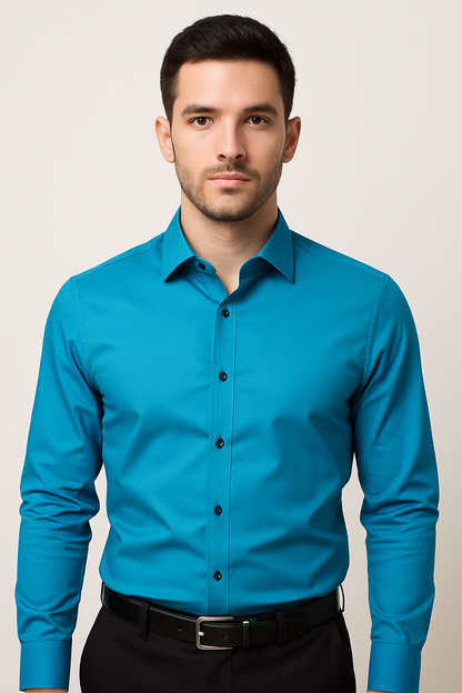 VierraSol | Camisa de Vestir Slim Fit para Hombre - Elástica y Sin Arrugas