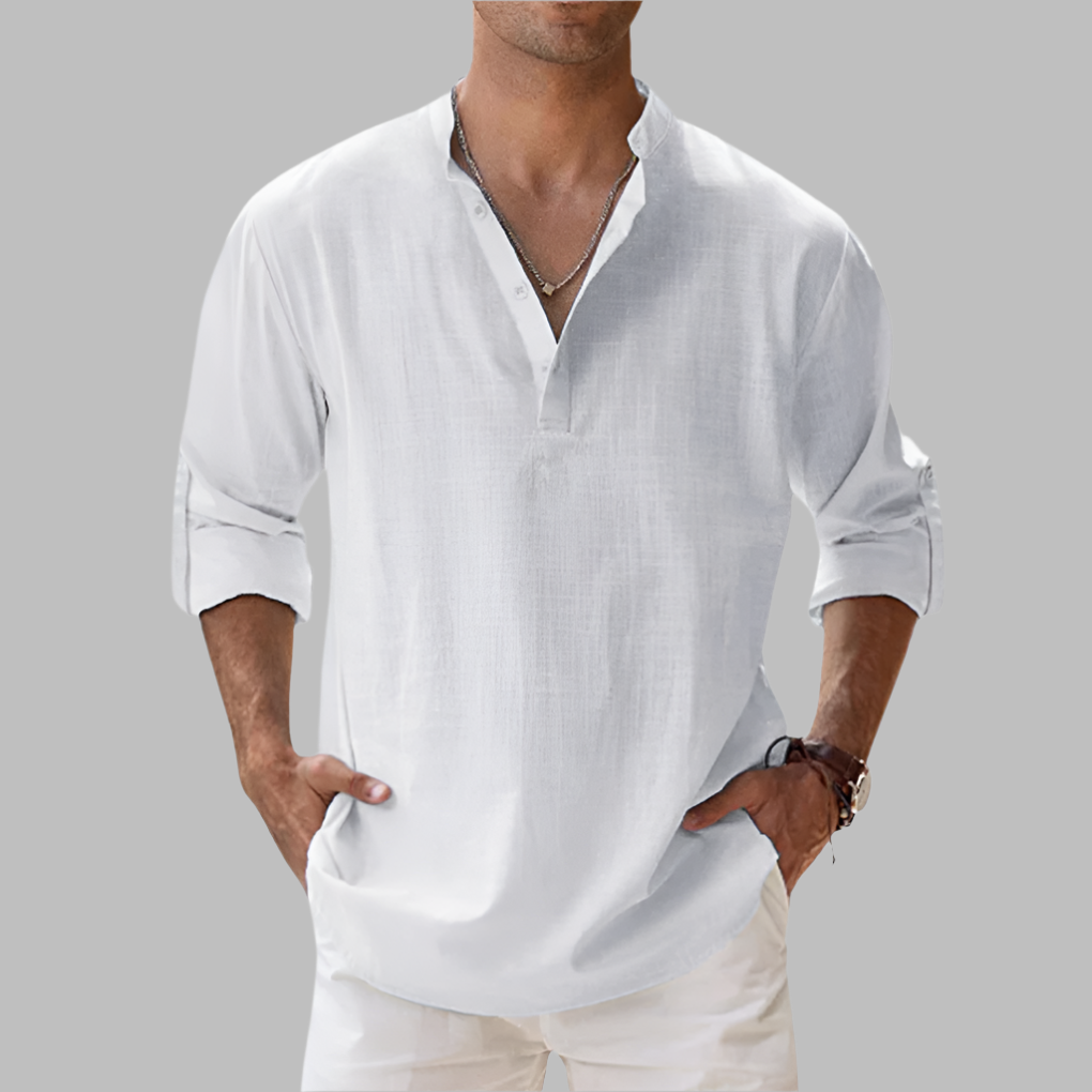 VierraSol | Camisa Henley de Cuello Band para Hombre