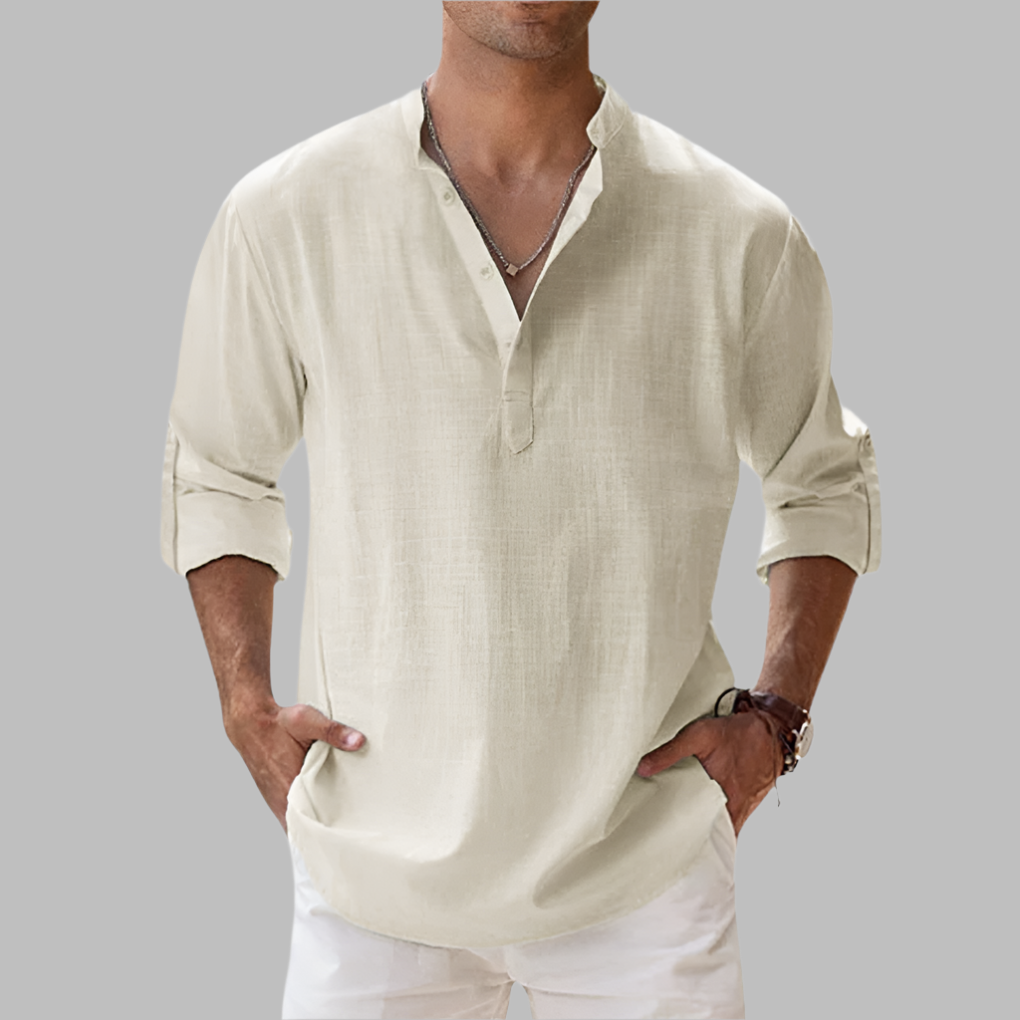VierraSol | Camisa Henley de Cuello en V para Hombre