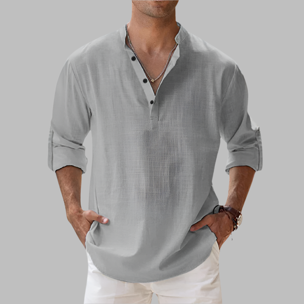 VierraSol | Camisa Henley de Cuello en V para Hombre
