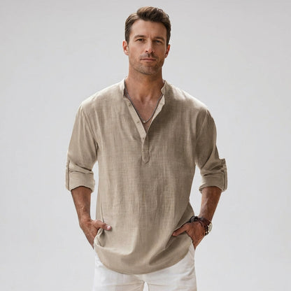 VierraSol | Camisa Henley para Hombre con Cuello de Botones
