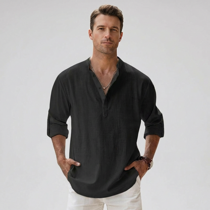 VierraSol | Camisa Henley para Hombre con Cuello de Botones