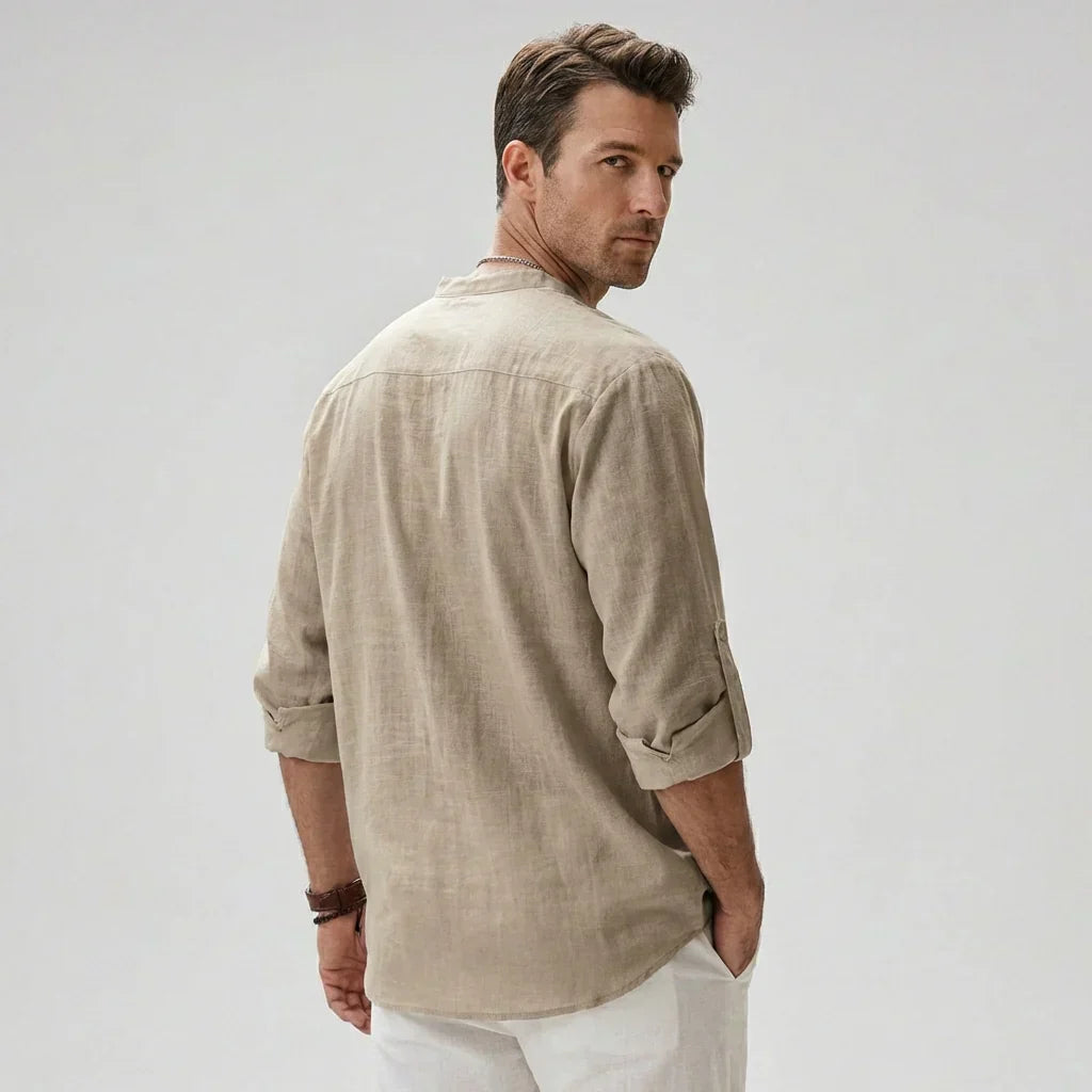 VierraSol | Camisa Henley para Hombre con Cuello de Botones