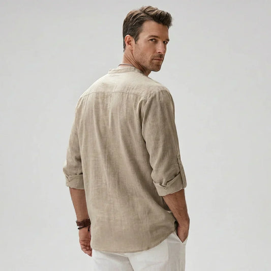 VierraSol | Camisa Henley para Hombre con Cuello de Botones
