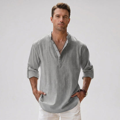 VierraSol | Camisa Henley para Hombre con Cuello de Botones