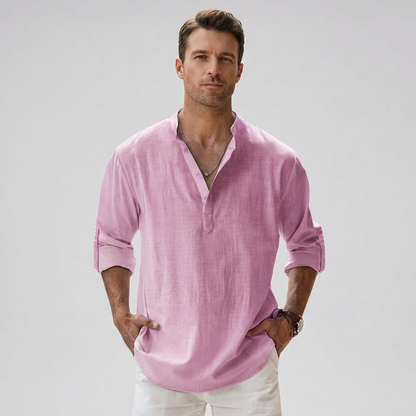 VierraSol | Camisa Henley para Hombre con Cuello de Botones