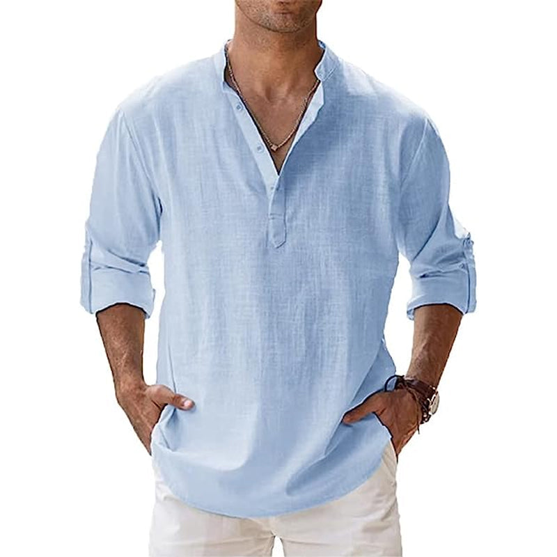 VierraSol | Camisa Henley para Hombre con Detalle de Botón