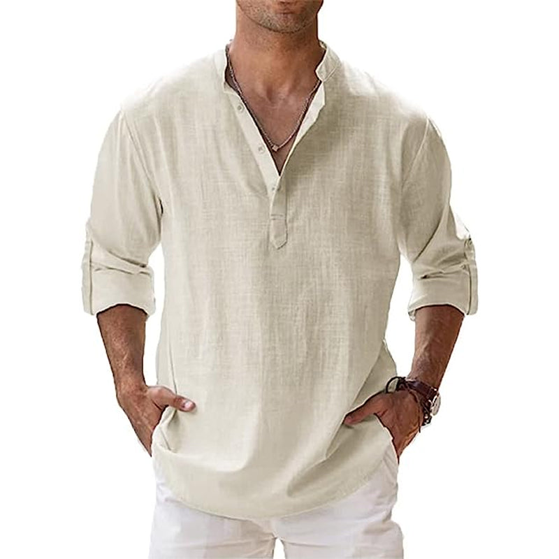VierraSol | Camisa Henley para Hombre con Detalle de Botón