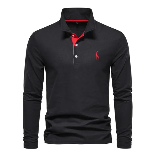 VierraSol | Camisa Polo Bordada de Manga Larga para Hombre