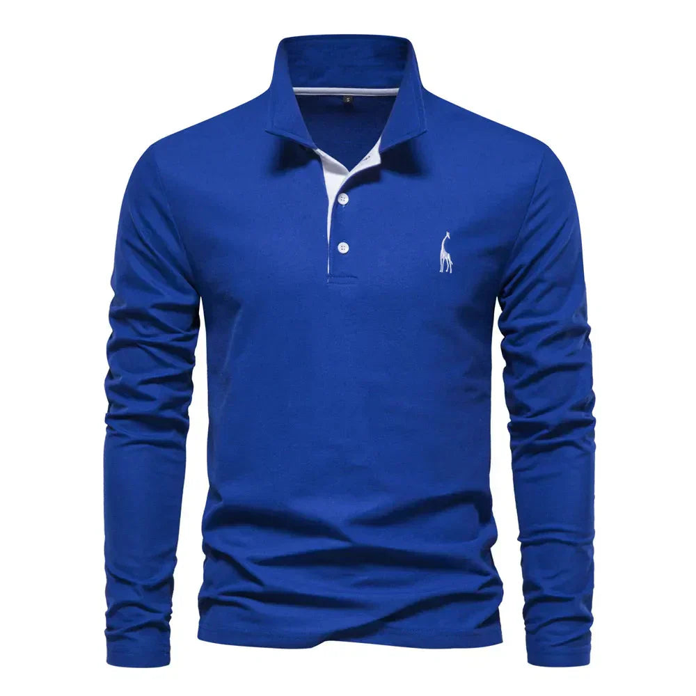 VierraSol | Camisa Polo Bordada de Manga Larga para Hombre