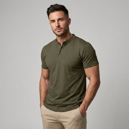 VierraSol | Camisa Polo de Cuello Banded para Hombre
