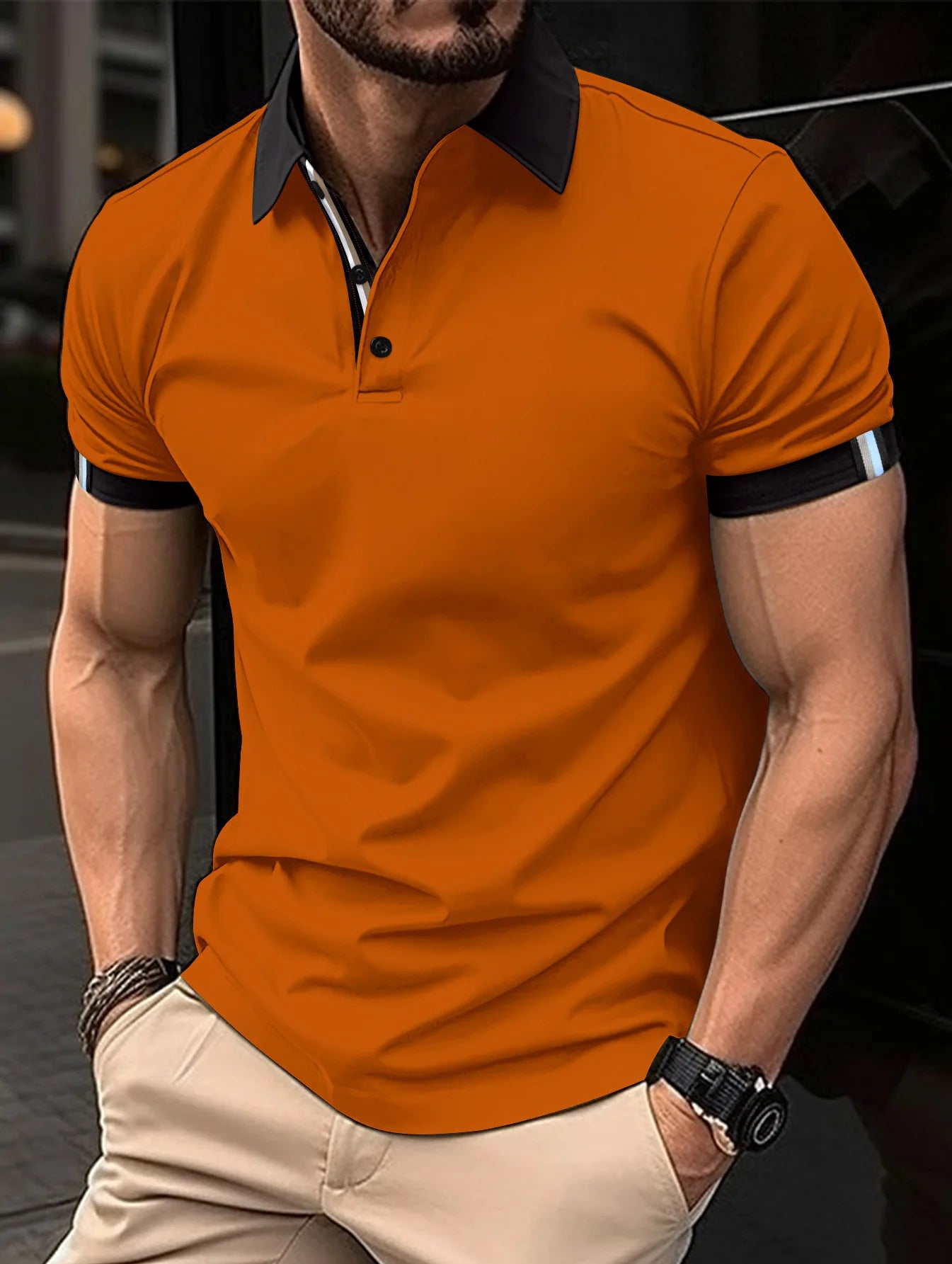 VierraSol | Camisa Polo de Cuello Rayado para Hombre - Image 3