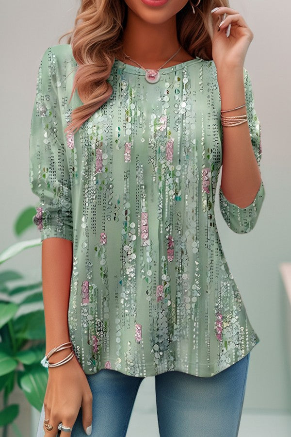 VierraSol | Camiseta de Cuello Redondo Impresa para Mujeres