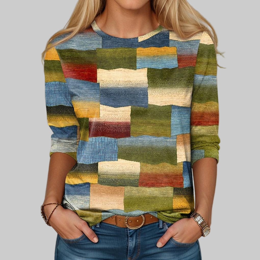 VierraSol | Camiseta de Estampado en Bloques para Mujeres