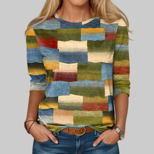 VierraSol | Camiseta de Estampado en Bloques para Mujeres
