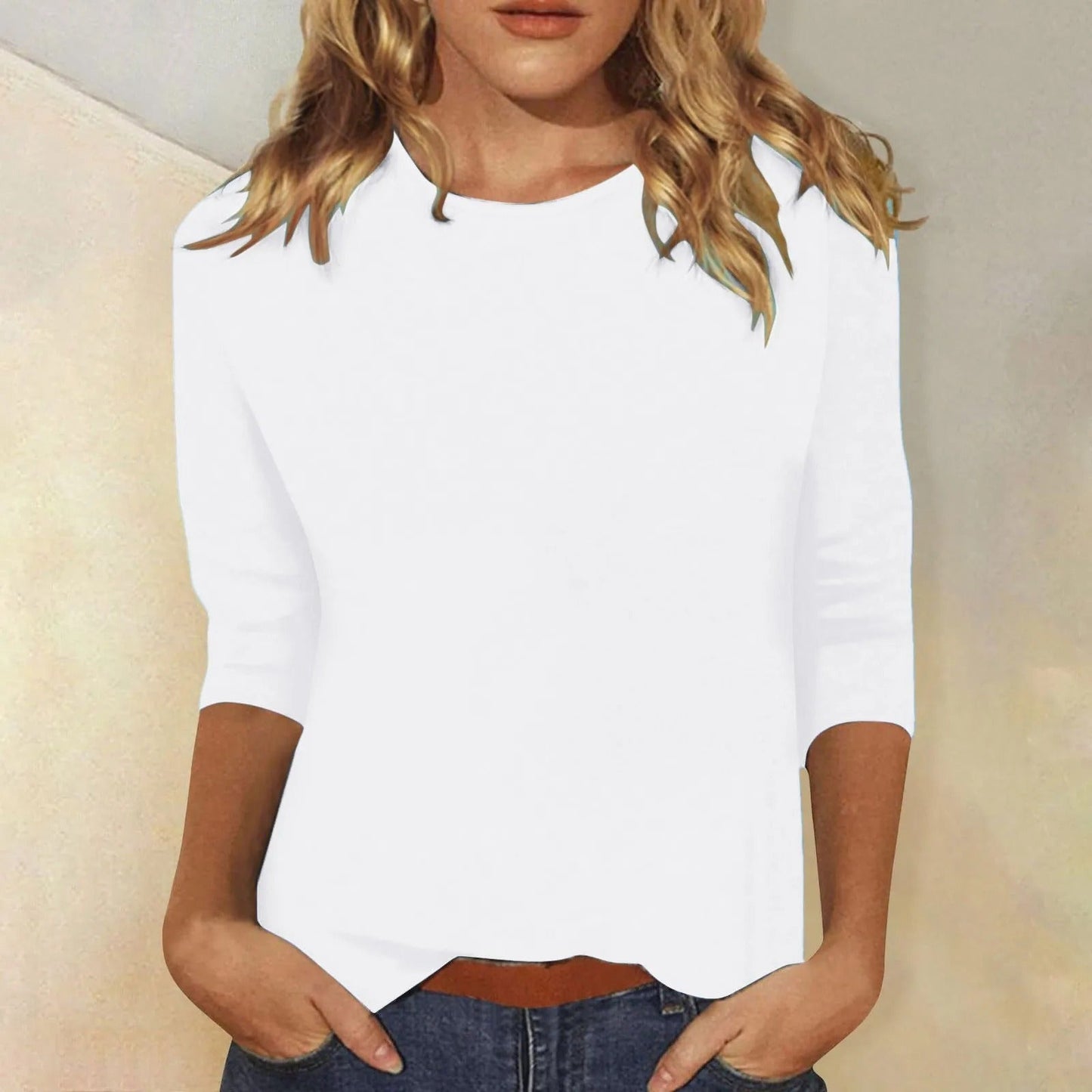 VierraSol | Camiseta de Manga Larga para Mujer con Cuello Redondo