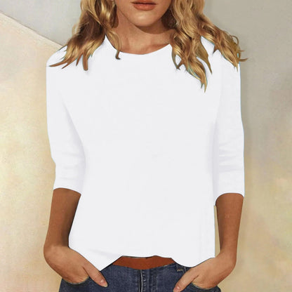 VierraSol | Camiseta de Manga Larga para Mujer con Cuello Redondo