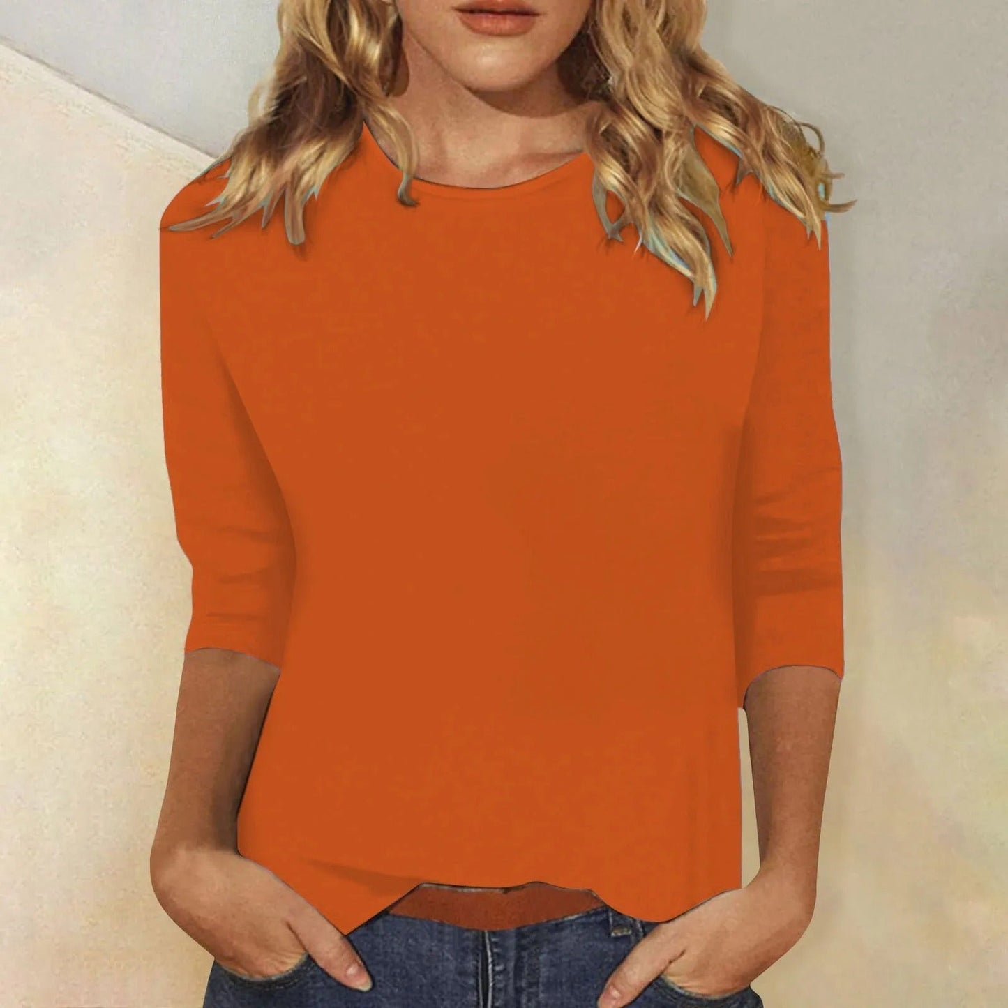 VierraSol | Camiseta de Manga Larga para Mujer con Cuello Redondo