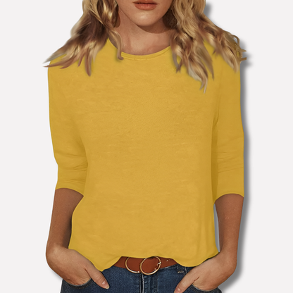 VierraSol | Camiseta de Manga Larga para Mujer con Cuello Redondo