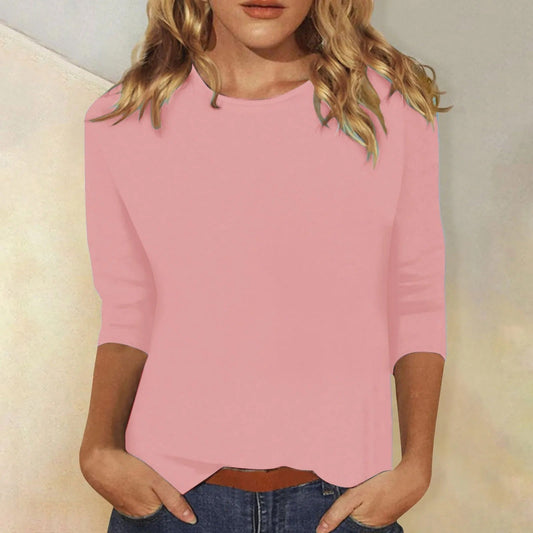 VierraSol | Camiseta de Manga Larga para Mujer con Cuello Redondo