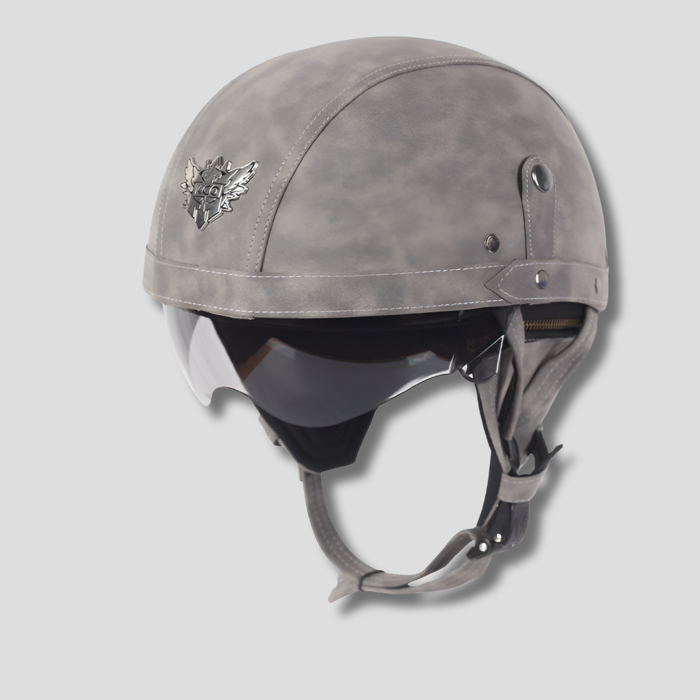 VierraSol | Casco de Moto DOT de Media Cara con Visera Retráctil