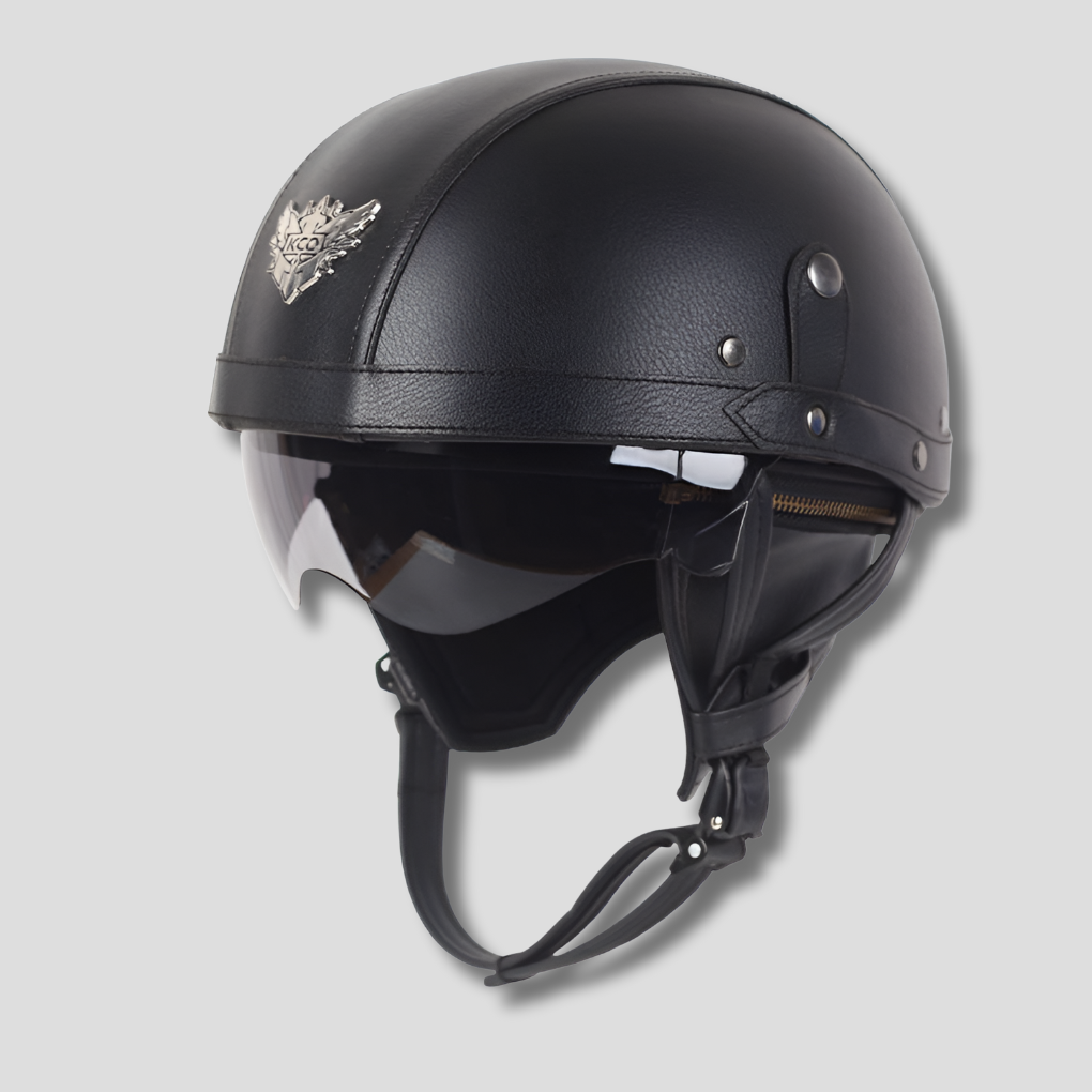 VierraSol | Casco de Moto DOT de Media Cara con Visera Retráctil