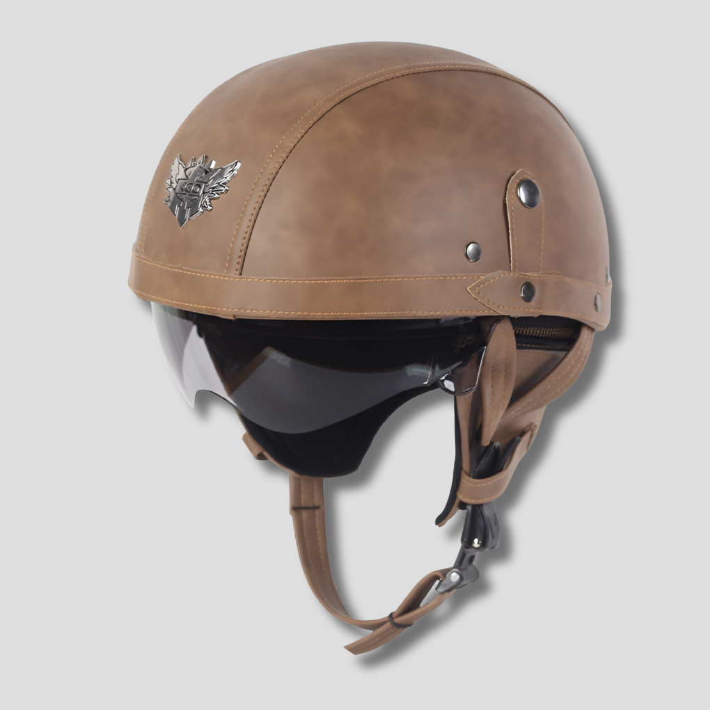 VierraSol | Casco de Moto DOT de Media Cara con Visera Retráctil