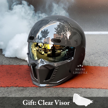 VierraSol | Casco de Motocicleta con Certificación DOT/ECE, Estilo Retro
