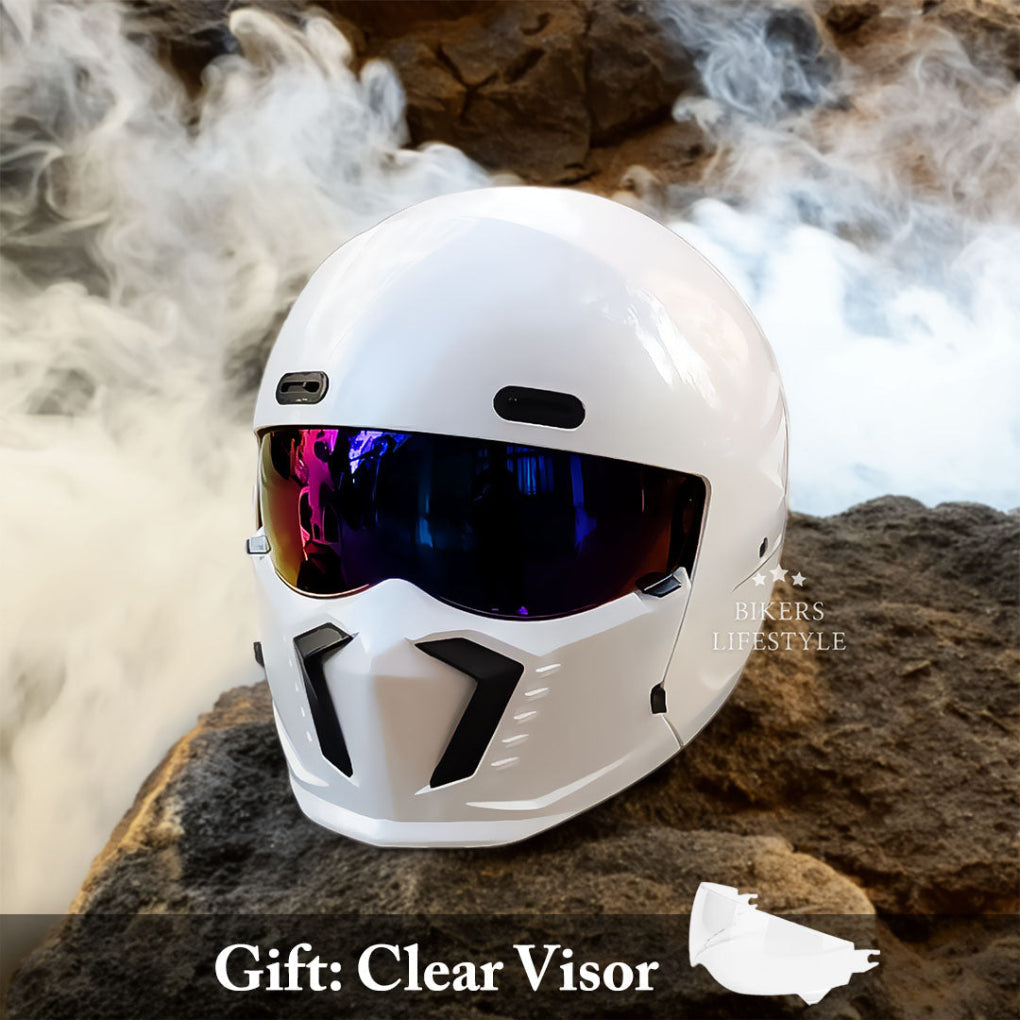 VierraSol | Casco de Motocicleta con Certificación DOT/ECE, Estilo Retro