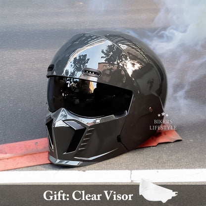 VierraSol | Casco de Motocicleta de Cara Completa con Protector de Barbilla Integrado