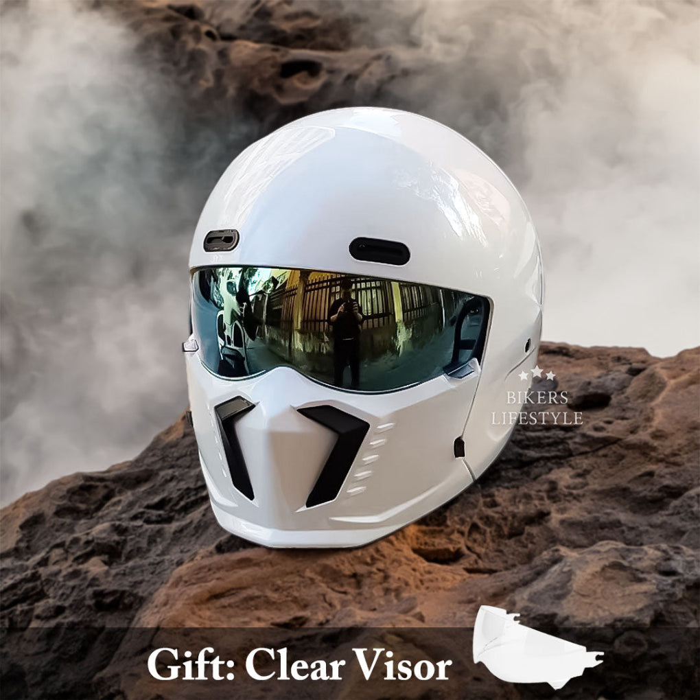 VierraSol | Casco de Motocicleta de Cara Completa con Protector de Barbilla Integrado