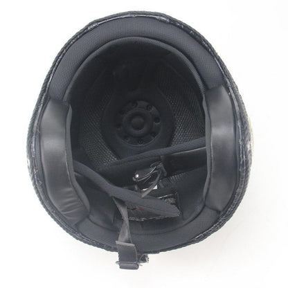 VierraSol | Casco de motocicleta retro vintage de cara abierta con máscara de gafas