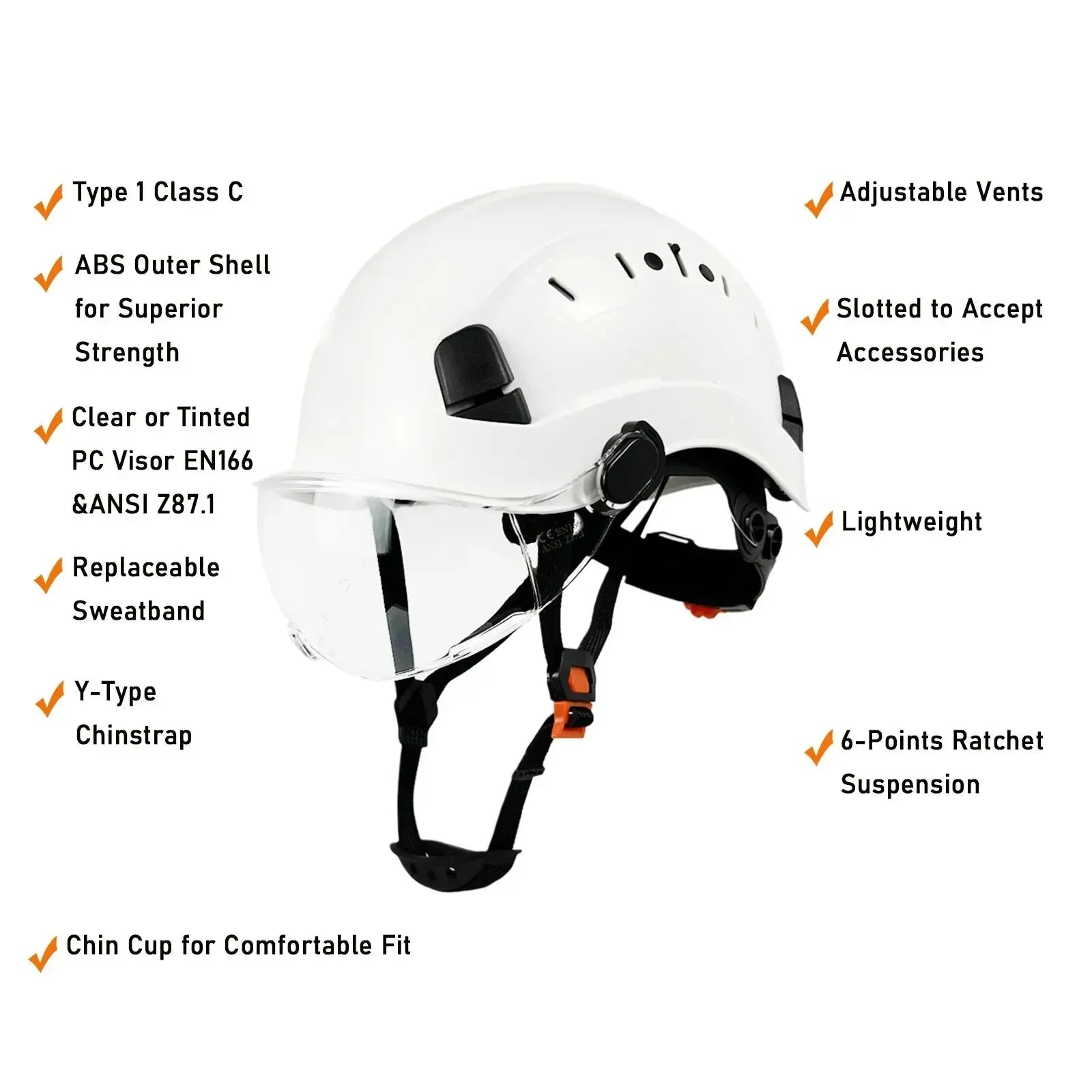 VierraSol | Casco de Seguridad CE ABS con Gafas y Visera – SafeGuard