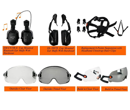 VierraSol | Casco de Seguridad CE ABS con Gafas y Visera – SafeGuard