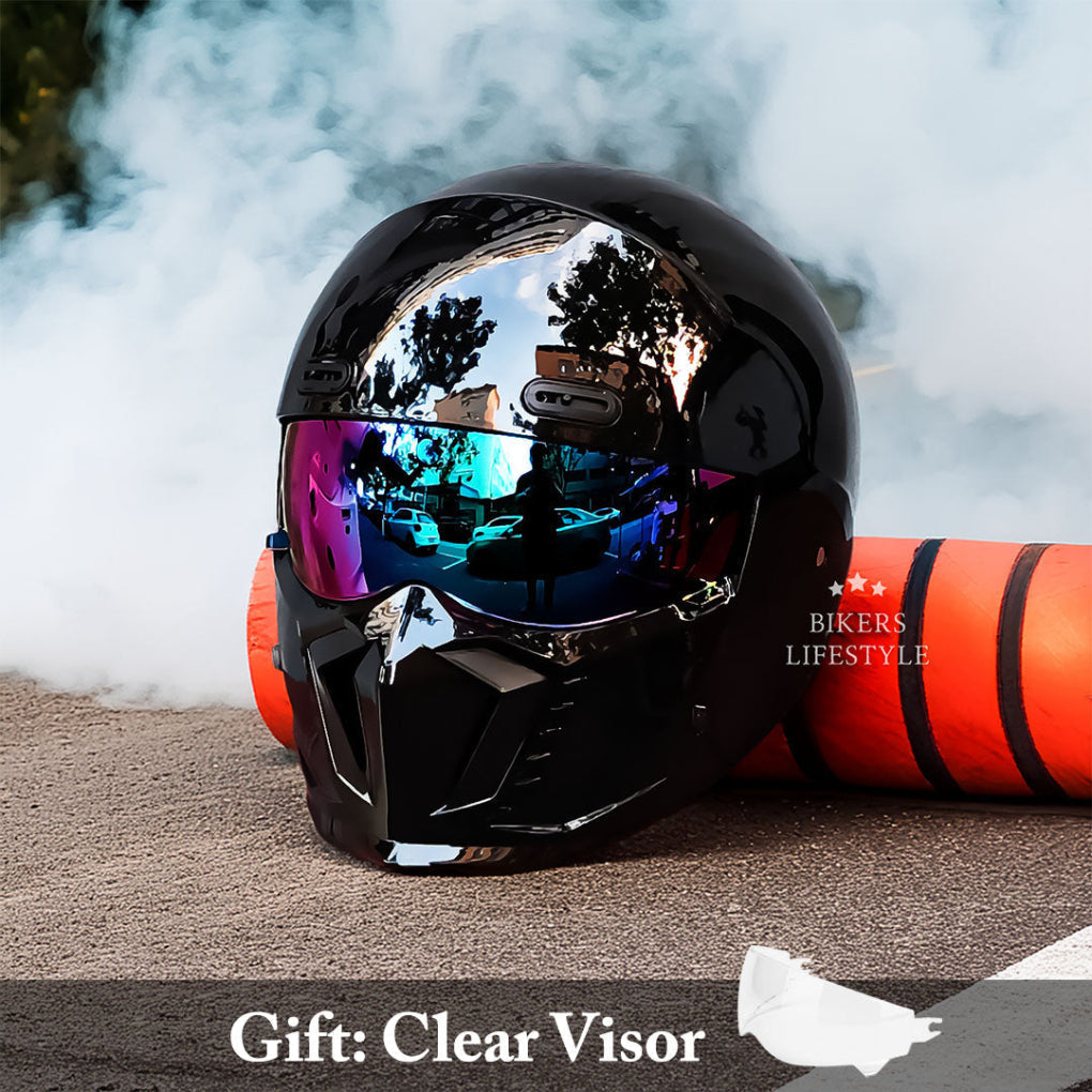 VierraSol | Casco Integral de Motocicleta con Protector de Barbilla Integrado